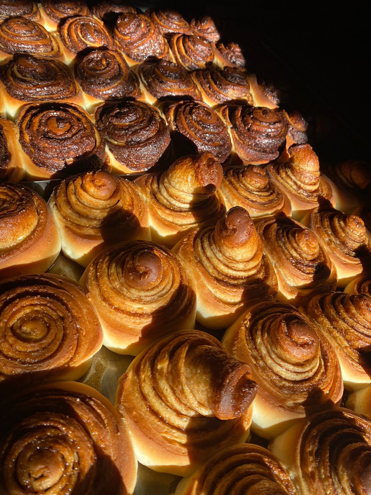 Golden swirled rolls